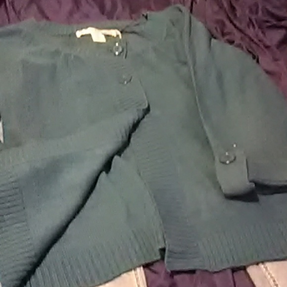 3 Button Blue/Green Sweater - Picture 6 of 7